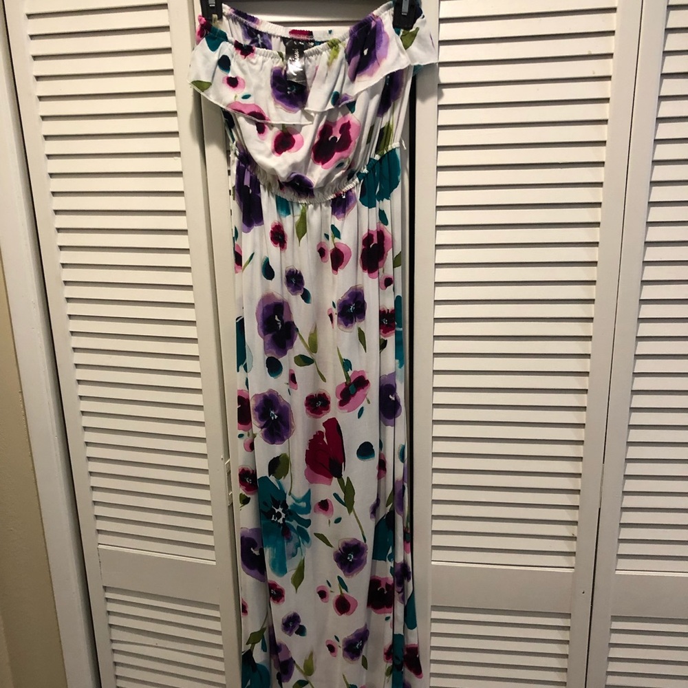 Floral tube maxi dress